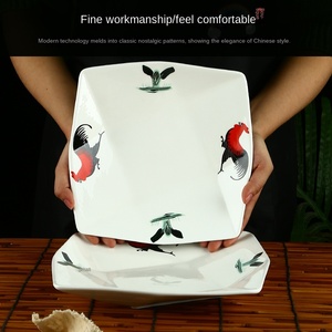 Vente en gros de coq en céramique classique rétro nostalgique, assiette de cuisson carrée, couverts de ferme pour restaurant et hôtel - Product Image 2