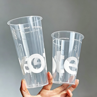 Gobelet en plastique PP transparent givré de 700 ml, calibre 90 mm, avec logo personnalisé, pour bubble tea et boissons froides, faible MOQ 1000, vente en gros