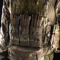 WOSPORT MOLLE Double Usage 5.56 Pochette Triple Mag Avec Trou De Vidange Inférieur Pour Porte-Plaque Accessoires De Chasse