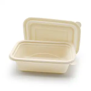 Eco Friendly Disposable Sugarcane Bagasse Bowl With Lid Customized Paper Lunch Box For Kids