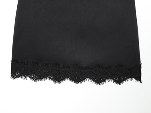 Shorts-<span class=keywords><strong>jupe</strong></span> décontractés noirs à fermeture éclair et dentelle pour femme – Idéal pour l'été - Product Image 4