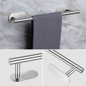 Modern Eco-Friendly 4-Piece Stainless Steel Self Adhesive <b>Towel</b> <b>Bar</b> Set with Black/Silver/Gold Options for Bathroom Hardware - Product Image 3