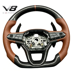 Volante de Fibra de Carbono Real Personalizado Estilo Deportivo de Carreras, Accesorios Interiores para Automóviles V8carbon para Cupra <span class=keywords><strong>Leon</strong></span> <span class=keywords><strong>FR</strong></span> <span class=keywords><strong>19</strong></span>+ - Product Image 1