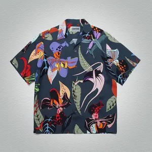 each Oversized Short Sleeve Mens Hawaiian Shirt Resort Spring Summer Shirt For Men Custom Printed Graphic B