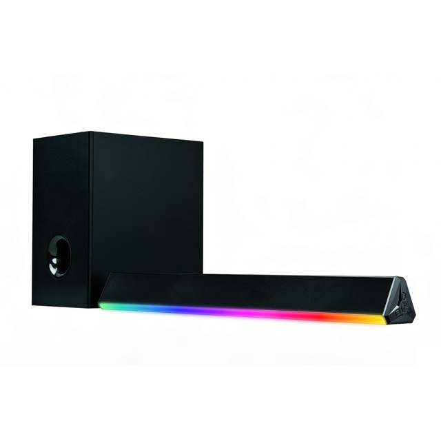 Protek 5 Speakers Computer Game Speaker 5.25" Woofer 2.1 Channels RGB LED Dancing with Music ABS Plastic for ARC USB AUX Input