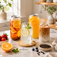 Bouteille en plastique PET transparente de 250 ml, 330 ml, 500 ml, pot transparent pour boissons gazeuses, lait, thé, boissons pétillantes, emballage