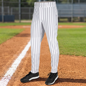 Pantalones de béisbol personalizados con rayas blancas para hombre, ajuste clásico, transpirables, de secado rápido, uniforme de béisbol de poliéster, pantalones deportivos de entrenamiento - Product Image 1