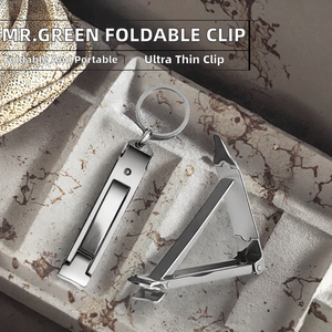 Coupe-ongles portable en acier inoxydable avec porte-clés, ouverture large, lame plate, pointe affûtée pour utilisation sur les doigts - Product Image 2