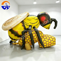 Nouvelle Abeille Gonflable Géante 2026 avec Lumières LED, Modèle Nid d'Abeille Personnalisé en Tissu Oxford, Accessoire Thème Insecte pour Décoration d'Événements