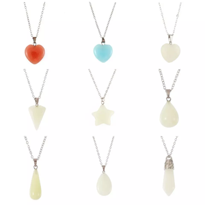 Brown Message Card Water Drop <strong>Star</strong> Heart <strong>Glow</strong> <strong>in</strong> <strong>the</strong> <strong>Dark</strong> Pendant Necklace Charm Fashion Jewelry - Product Image 3
