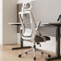 Chaise de bureau ergonomique moderne en maille, dossier haut, soutien lombaire réglable, pivotante en nylon