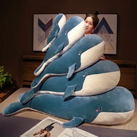 Douce baleine bleue et dauphin peluche coton Aquarium oreiller coussin enfants femme cadeau d'anniversaire doux Simulation poupée