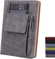 Journal de bureau en cuir PU A5 avec porte-stylo personnalisé, carnet de notes en cuir PU avec logo personnalisé