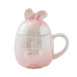 <b>Ceramic</b> Rabbit <b>Mug</b> Gradient Purple Design With <b>Lid</b> And Handle Cute Creative Gift For Women - Product Image 6