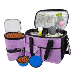 Customized Dog Travel Bag Airline Approved Tote Organizer with Pockets Pet Travel Set Pet Bag Pack for animals
