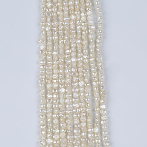 Perles d'eau douce de 3-4/4-5/5-6 mm, collier et bracelet DIY, perles ovales et en forme de pomme de terre semi-finies, vente en gros, enfilage - Product Image 3