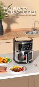 Горячая распродажа: Аэрофритюрница 10 л, 1400 Вт, электрическая, цифровая, безмасляная, из нержавеющей стали - Product Image 2