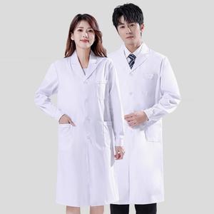 Lang ärmel ige Labor kittel uniform mit Knopf manschetten Weibliche Krankens ch wester & männliche Krankens ch wester Weiße medizinische Uniformen - Product Image 1