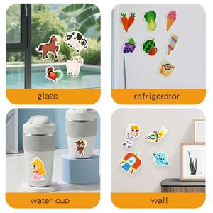 Juguetes de Viaje para Bebés y Niños, 6 Estilos de Pegatinas Reutilizables para Ventanas, Espejos, Botellas de Agua, Refrigeradores, Libros de Pegatinas Reutilizables para Niños Pequeños - Product Image 2