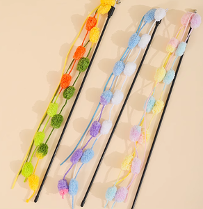 ของเล่นสัตว์เลี้ยงสุดหรูแถบผ้ากำมะหยี่สีสันสดใสแบบโต้ตอบได้พร้อมกระดิ่งกรอบ - Product Image 1