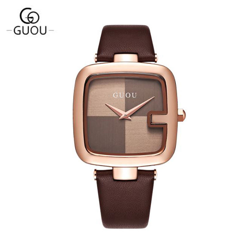 Guou 8190 Guou Watch Brand GUOU Watch 2025 Square Luxury Quartz