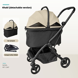 Carrito Plegable Portátil <span class=keywords><strong>para</strong></span> Perros con 4 Ruedas, Bolsa de Almacenamiento, <span class=keywords><strong>para</strong></span> Perros Pequeños y Medianos, con Doble Freno, Modelo PC206 - Product Image 4