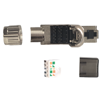 Connecteur RJ45 blindé FTP/STP Cat7 de haute qualité sans outil, plaqué or, pour système de câblage réseau