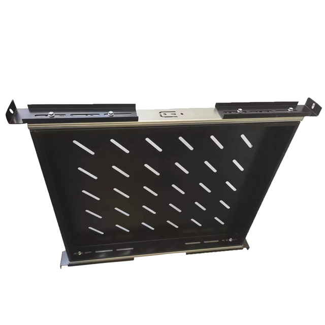 SPCC 19 Inch Steel Equipment Tray Shelf 1U Fixed Data Center Server Rack Sliding Function Black Powder Coated Network Stock