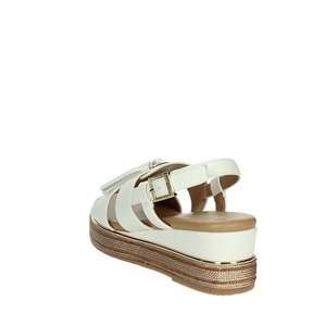 Sandalo Donna Serena con Zeppa in Pelle e Dettaglio Nappa - Product Image 2