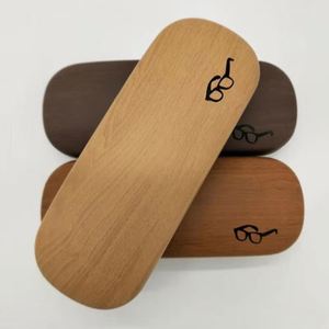 Étui à lunettes de lecture rigide en cuir PU de haute qualité unisexe 2025, motif grain de bois - Product Image 2