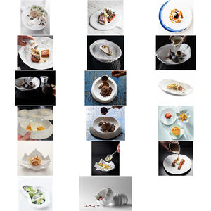 Assiettes chargeur en céramique de 6.7 pouces avec texture de surface de roche plats blancs en porcelaine fine pour assiettes décoratives en céramique de <span class=keywords><strong>restaurant</strong></span> - Product Image 6