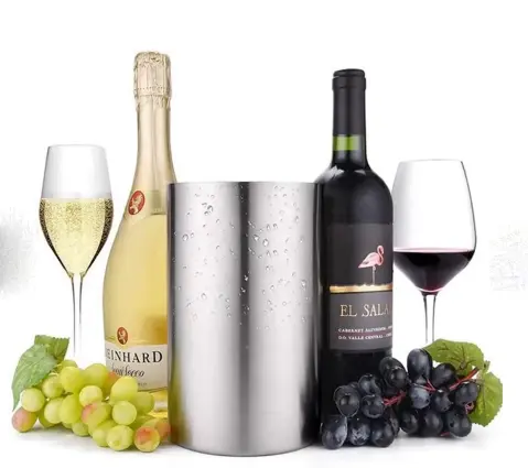 המוצרים הנמכרים ביותר 2024 נירוסטה קיר זוגי בקבוק יין בירה מבודדת יין בקבוק יין דלי קרח
