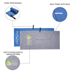 Microfiber Waffle Clip <strong>Golf</strong> <strong>Towel</strong> Center Cut Quick Drying <strong>Golf</strong> Caddy Clean <strong>Towel</strong> - Product Image 3