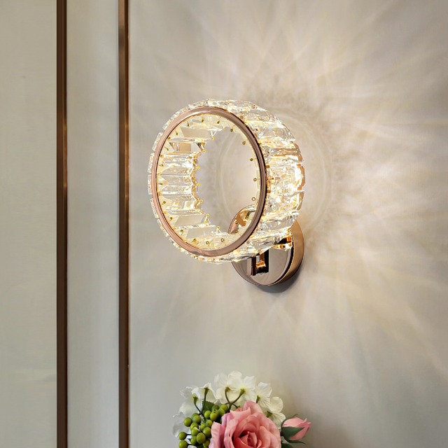 Living Room Bedside Hotel Sconce Wall Light Decorative Bedroom Indoor Luxury Modern Crystal Led Wall Lamps