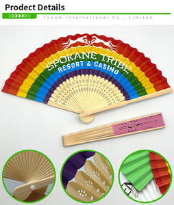 Abanico de madera plegable portátil hecho a mano en fábrica, abanicos personalizados de bambú para promoción. - Product Image 6
