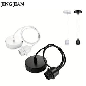 Cable <span class=keywords><strong>de</strong></span> Extensión <span class=keywords><strong>de</strong></span> Alimentación <span class=keywords><strong>de</strong></span> 1m con Enchufe EU/US, Lámpara Colgante <span class=keywords><strong>de</strong></span> Plástico con Base para Portalámparas E27 - Product Image 2