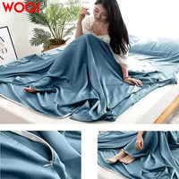Woqi — sac de couchage de Camping en soie, motif feuille de voyage, coton, avec doublure pour la randonnée, avec doublure