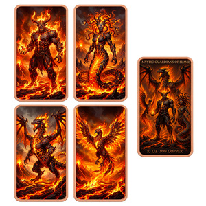 Lingotto di Rame Puro al 99,9% da 10 Once, Lingotto da Collezione con <span class=keywords><strong>Creature</strong></span> Mitologiche Fiammeggianti, Idea Regalo - Product Image 1