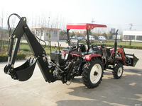 Mini Traktor-Anbaubagger Kleiner Traktor-Heckbagger mit Anbaugeräten