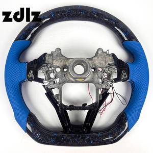Volante Deportivo Personalizado de Cuero Perforado Azul y Fibra de Carbono Forjada Azul con LED para Honda Accord 10ª Generación 2020 2021 <span class=keywords><strong>2023</strong></span> - Product Image 6