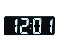 Jam Alarm elektronik LED, tahan lama dengan tampilan temperatur kelembapan kalender ABS desain plastik untuk penggunaan rumah dalam ruangan kamar tidur ruang tamu