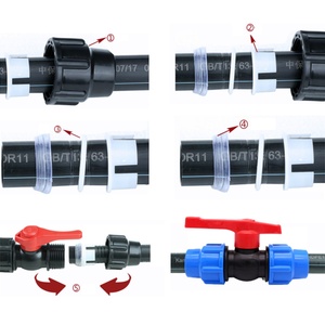 20/25/32/40/50/63mm MDPE Plastic Garden Agriculture Water Irrigation Plastic Ball Valve Shut Off Stop Tap Valve <b>Quick</b> <b>Connector</b> - Product Image 4