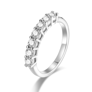 خواتم مويسانيتي 0.7 قيراط مخصصة للنساء مجوهرات راقية S925 للنساء وعد زفاف خواتم زواج كلاسيكية للفتيات فرقة أبدية - Product Image 2