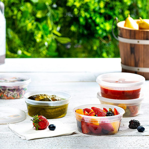 Clear plastic soy sauce cups 50ml mini food container PP ice cream barrels with tamper proof lid