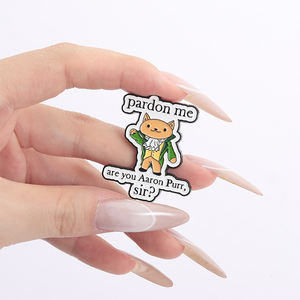 Pardon Me Are You Aaron Purr Sir Émail Pin Funny Cat Broche Hamilcat Style Revers Badge Bijoux Cadeau pour les Fans - Product Image 4