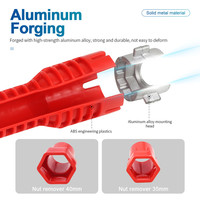 Clé à double tête multifonctionnelle NINDEJIN 8 en 1 pour robinet d'évier, clé à tuyau d'eau de qualité industrielle, métrique, en ABS + alliage d'aluminium