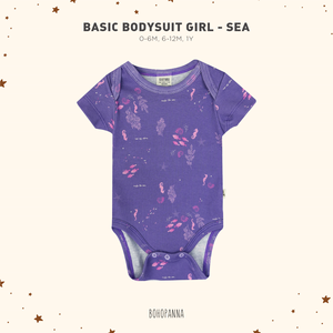 Combinaison bébé en coton confortable avec un adorable imprimé océan violet pour des tenues quotidiennes adorables pour bébés. - Product Image 2