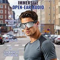 Lunettes intelligentes Jauksrola AI avec caméra vidéo 1080P, lunettes de sport pour le cyclisme et la randonnée (noir), sans recharge