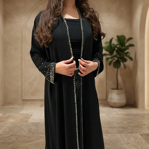 Nouvelle Abaya de Dubaï élégante sur mesure en soie anti-plis pour femme, haute qualité, couleurs personnalisables, manches longues, toutes saisons, pour la prière - Product Image 3