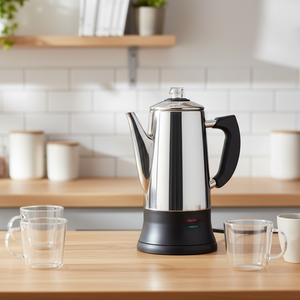 Cafetera Francesa Programable de Alta Calidad, Aislada, con Diseño a Cuadros Italiano Clásico, de Acero Inoxidable, para Hotel y Hogar - Product Image 2